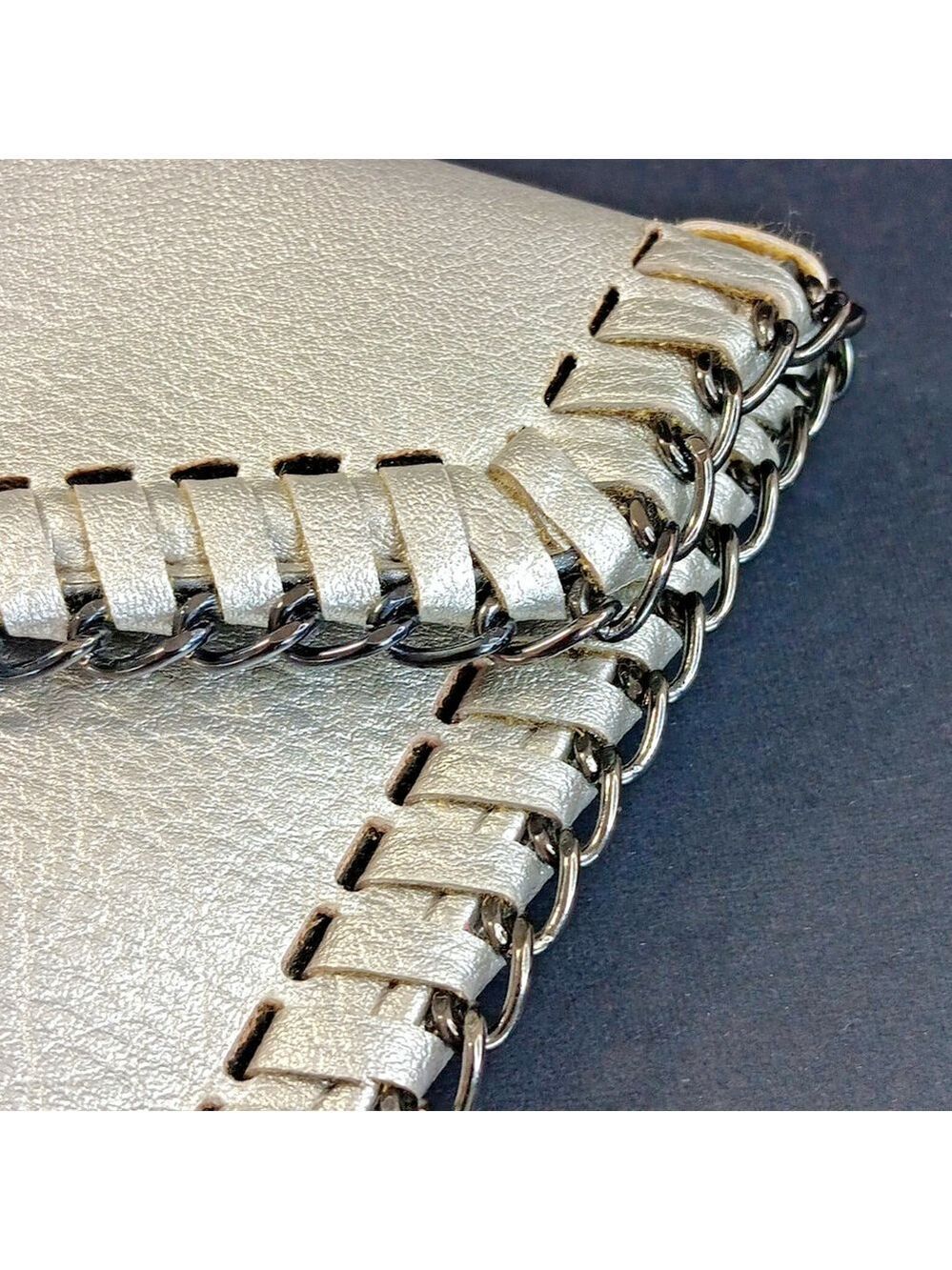 Rare Design Lab Lord And Taylor Envelope Purse Silver 11 X 8 In Minimalist - Picture 9 of 11